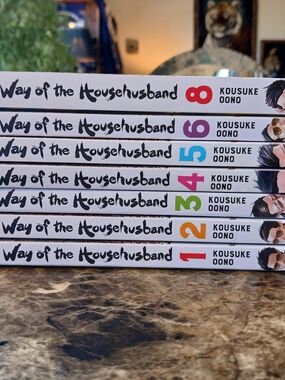 Way of the Househusband Volumes 1-6 &8 by Kousuke Oono - White Spine Set